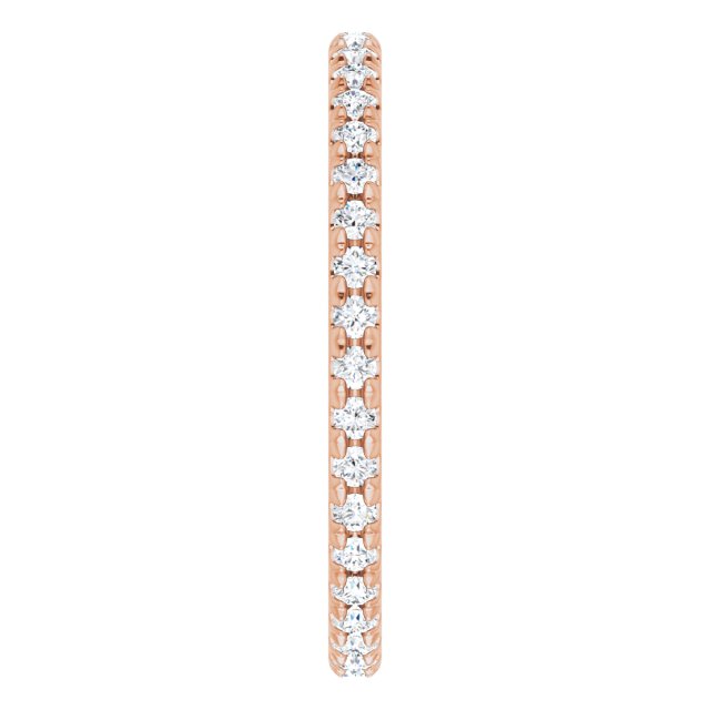 14K Rose  Natural Diamond French-Set Eternity Band