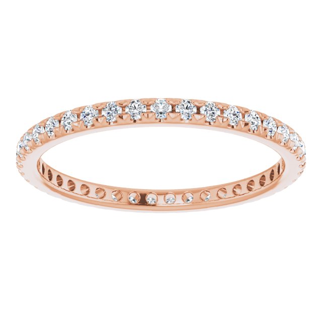 14K Rose  Natural Diamond French-Set Eternity Band