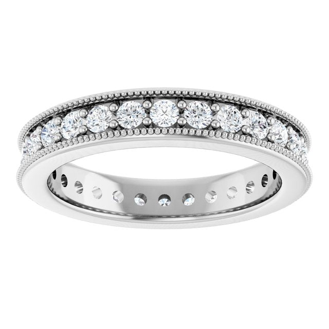 14K White Diamond Eternity Band