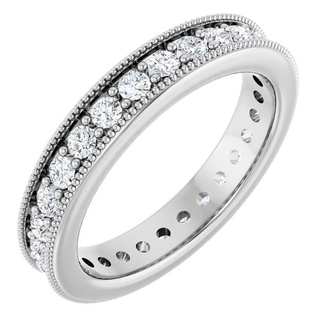 14K White Diamond Eternity Band