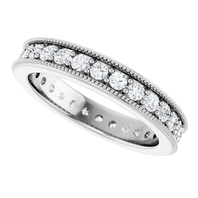 14K White Diamond Eternity Band