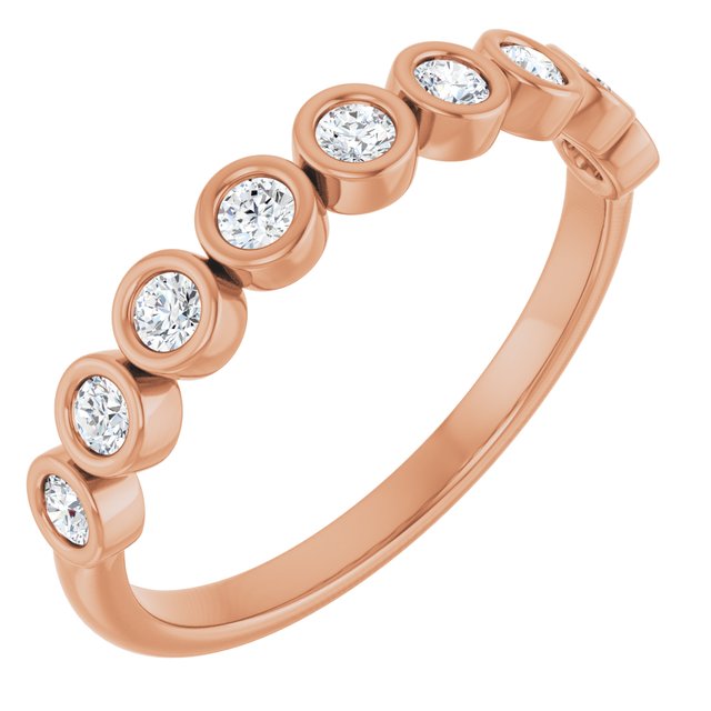 14K Rose Natural Diamond Anniversary Band