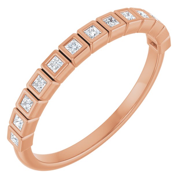 14K Rose Natural Diamond Anniversary Band