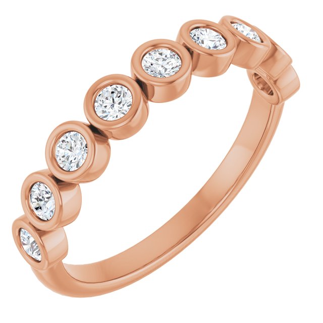 14K Rose Natural Diamond Anniversary Band
