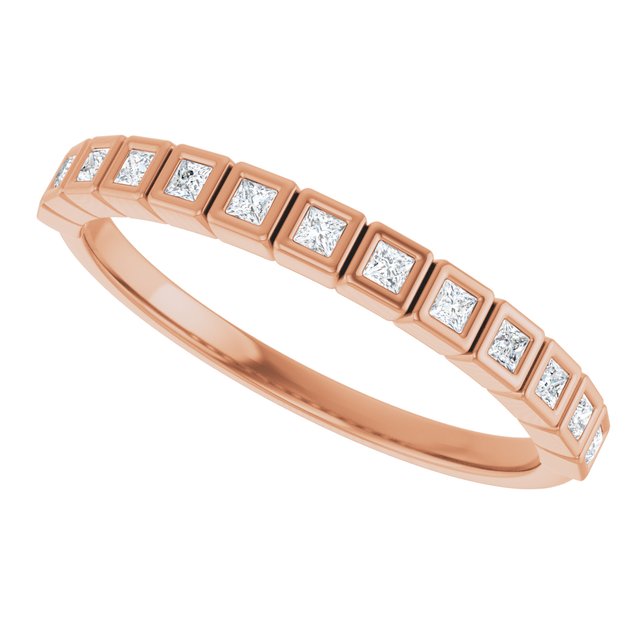 14K Rose Natural Diamond Anniversary Band