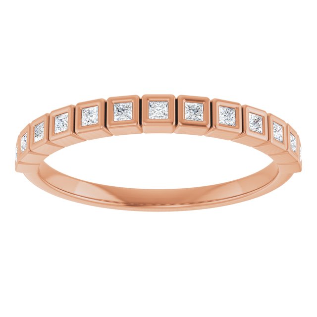 14K Rose Natural Diamond Anniversary Band