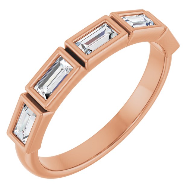 14K Rose Natural Diamond Anniversary Band