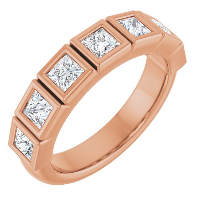 14K Rose Natural Diamond Anniversary Band