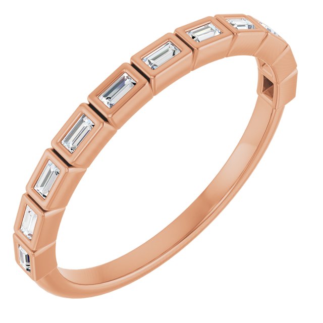 14K Rose Natural Diamond Anniversary Band