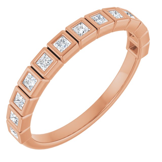 14K Rose Natural Diamond Anniversary Band