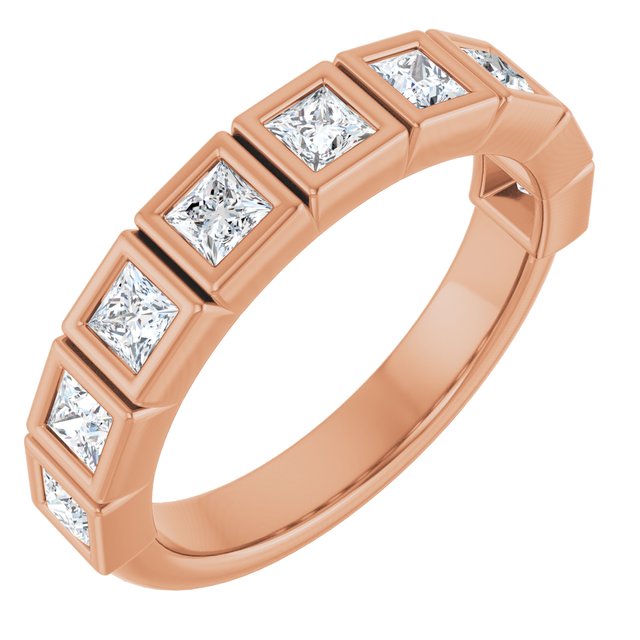 14K Rose Natural Diamond Anniversary Band