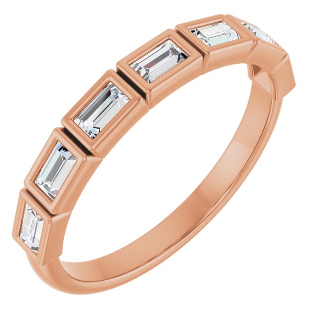 14K Rose Natural Diamond Anniversary Band