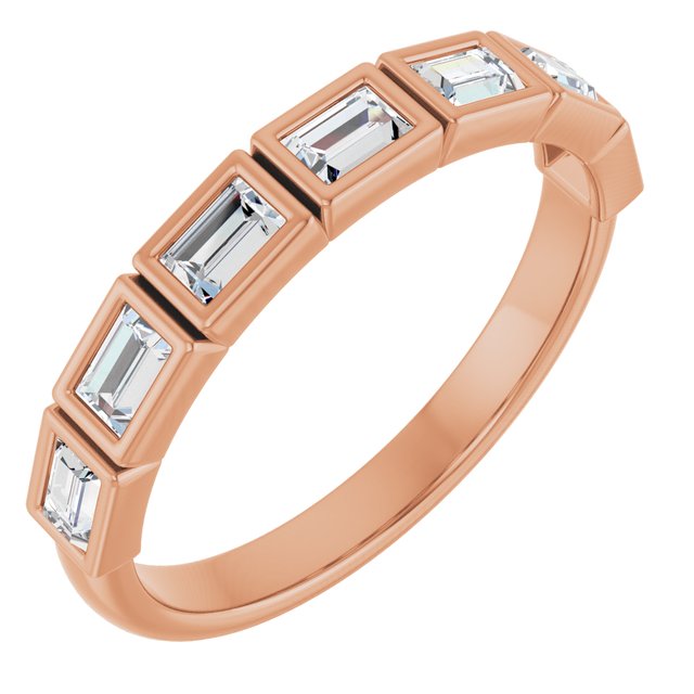 14K Rose Natural Diamond Anniversary Band
