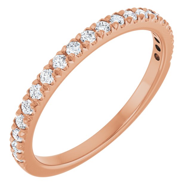 14K Rose Natural Diamond French-Set Anniversary Band