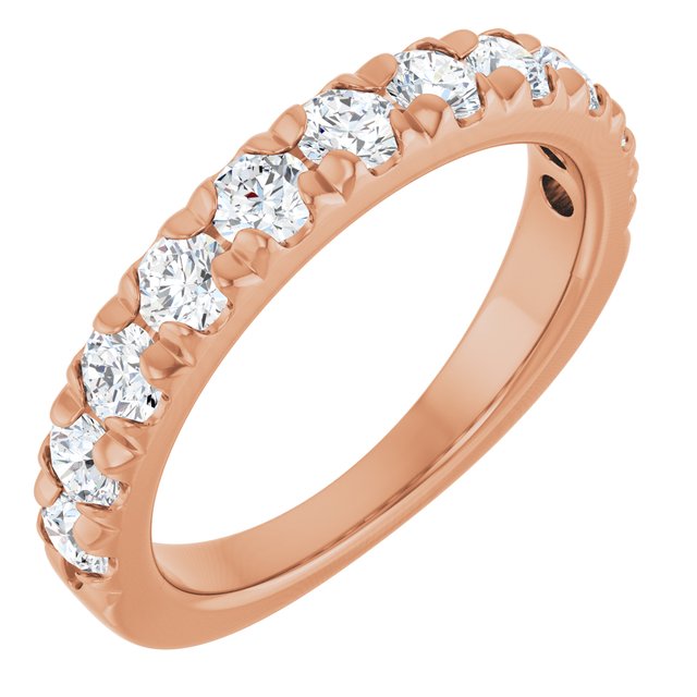 14K Rose Natural Diamond French-Set Anniversary Band