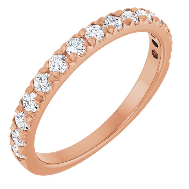 14K Rose Natural Diamond French-Set Anniversary Band