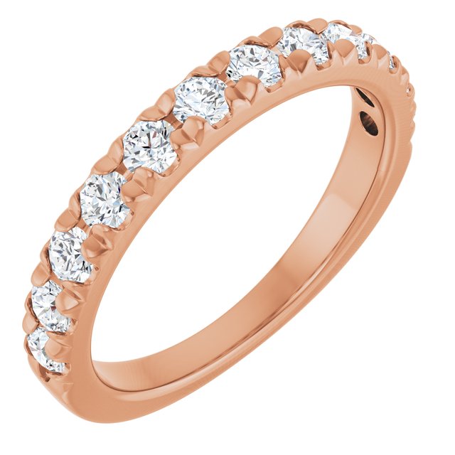 14K Rose Natural Diamond French-Set Anniversary Band