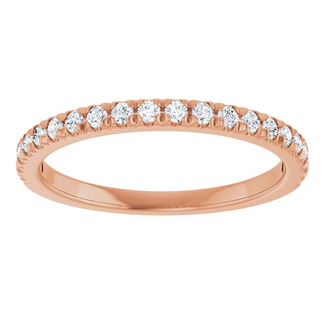 14K Rose Natural Diamond French-Set Anniversary Band