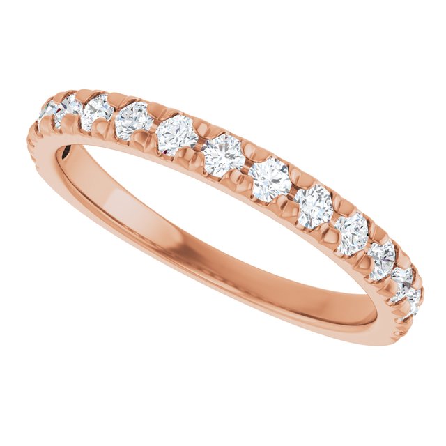 14K Rose Natural Multi-Gemstone French-Set Anniversary Band
