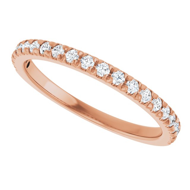 14K Rose Natural Diamond French-Set Anniversary Band