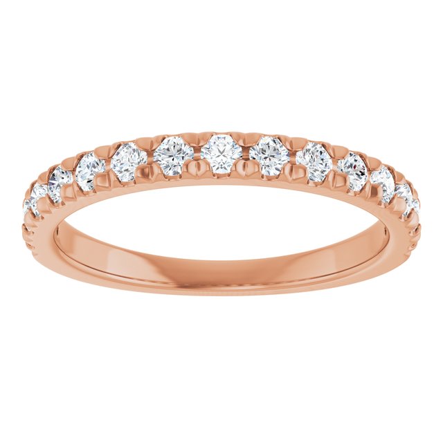 14K Rose Natural Multi-Gemstone French-Set Anniversary Band