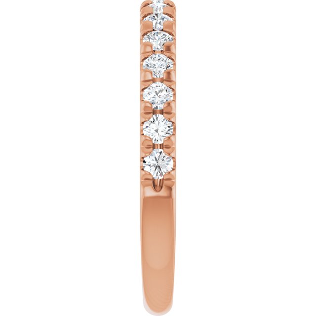 14K Rose Natural Multi-Gemstone French-Set Anniversary Band