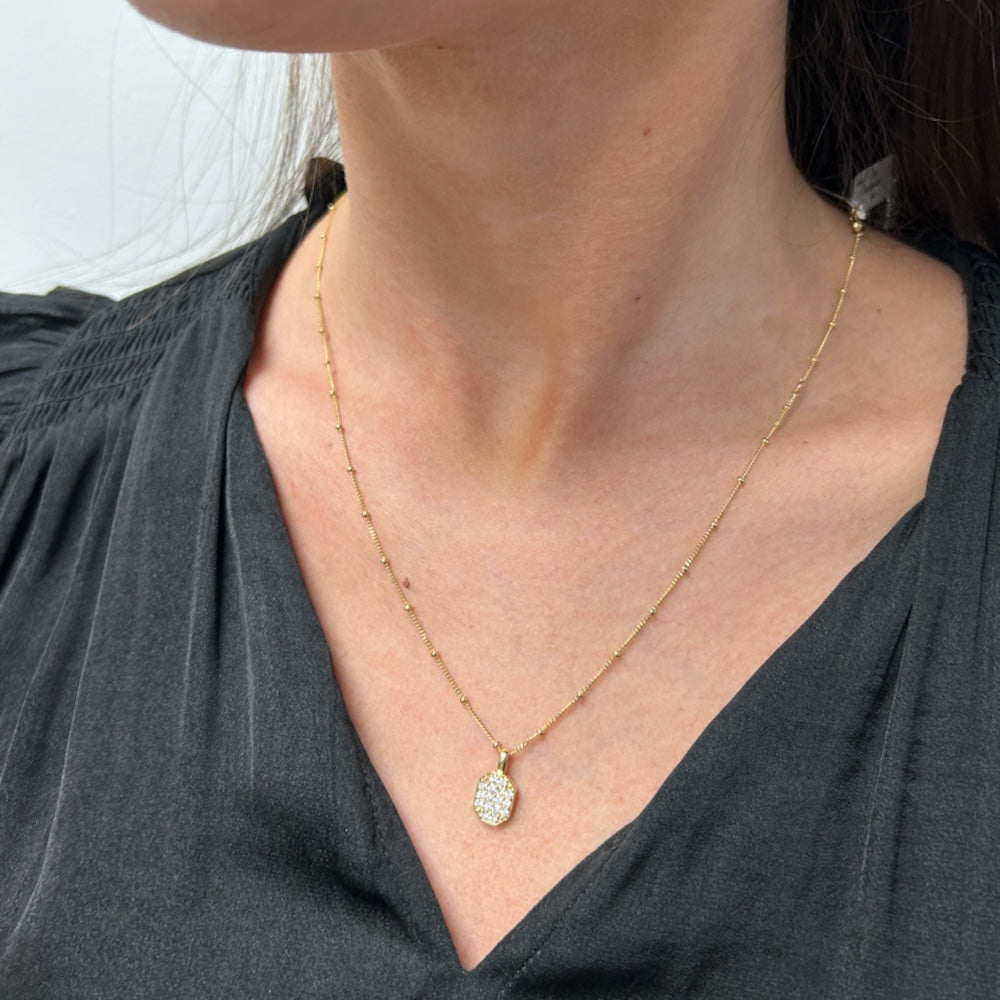 Sethi Couture 18 Karat Yellow Gold Small Tag Pendant