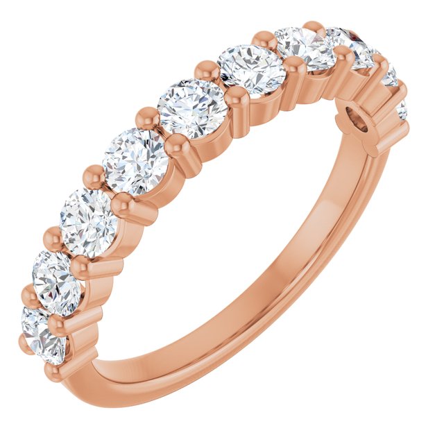 14K Rose Natural Diamond Anniversary Band