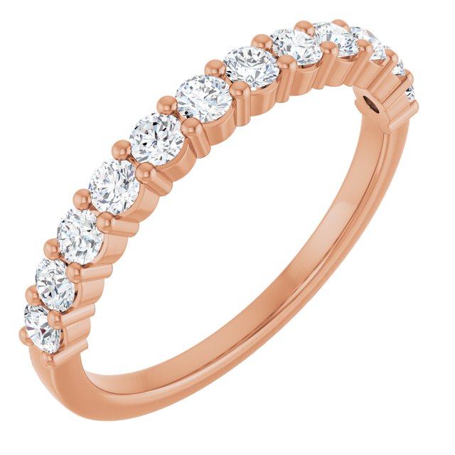 14K Rose Natural Diamond Anniversary Band
