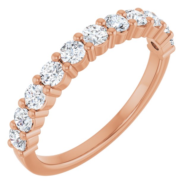 14K Rose Natural Diamond Anniversary Band