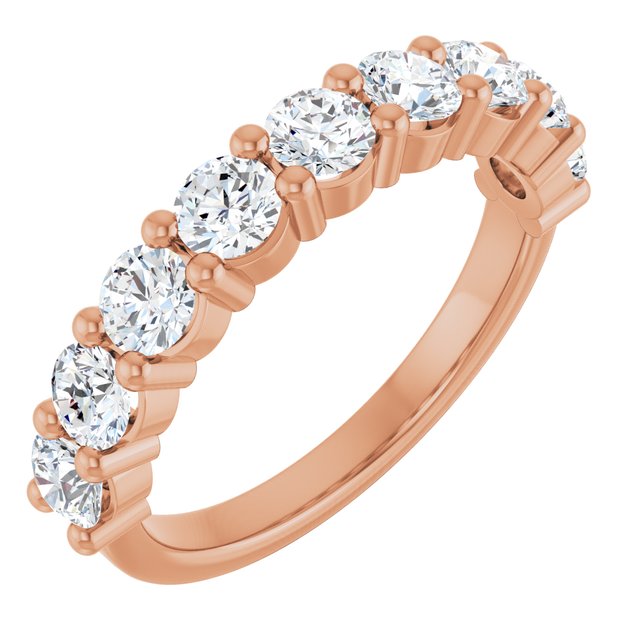 14K Rose Natural Diamond Anniversary Band
