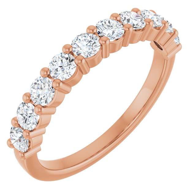 14K Rose Natural Diamond Anniversary Band