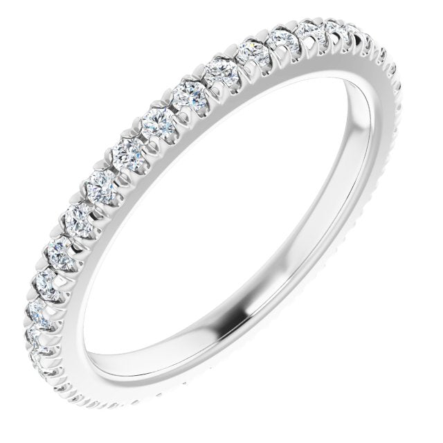 14K Rose Natural Diamond French-Set Eternity Band