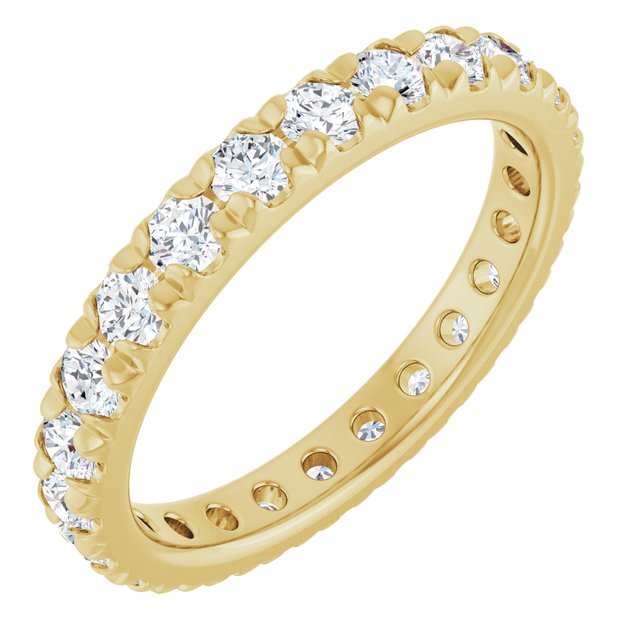 14K Rose  Natural Diamond French-Set Eternity Band