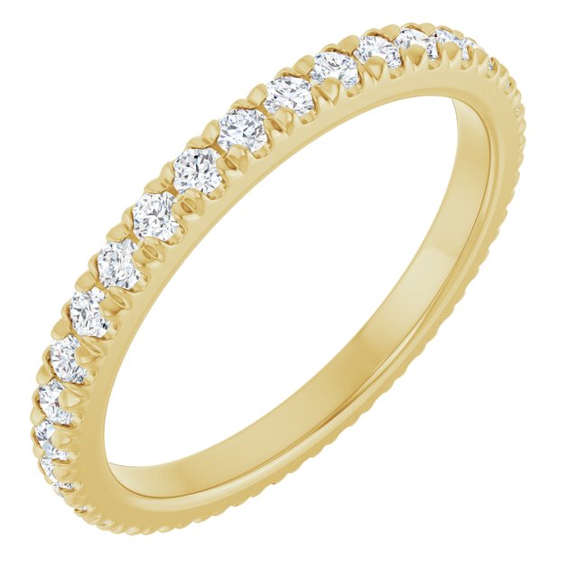 14K Rose  Natural Diamond French-Set Eternity Band