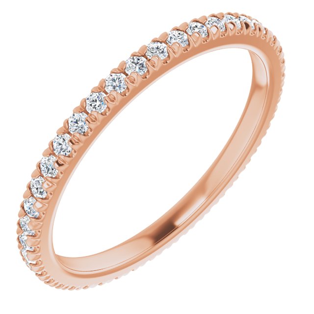 14K Rose Natural Diamond French-Set Eternity Band