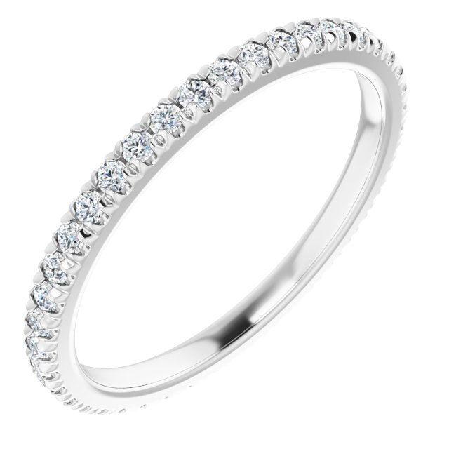 14K Rose Natural Diamond French-Set Eternity Band