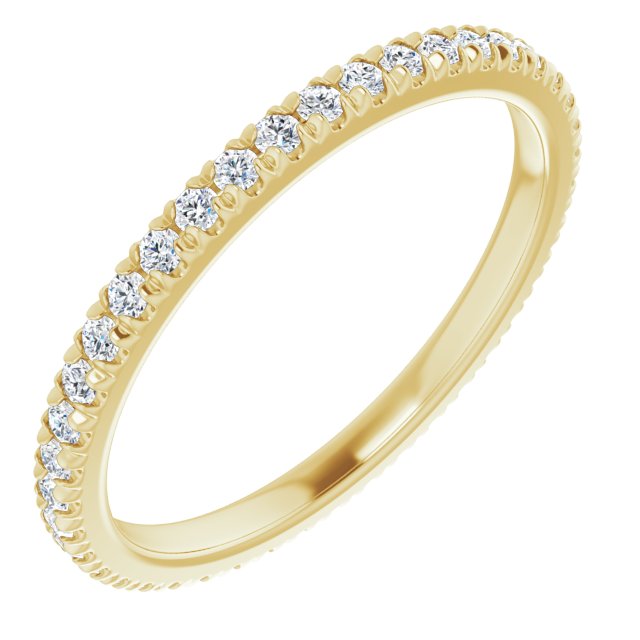 14K Rose Natural Diamond French-Set Eternity Band