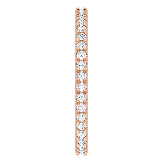 14K Rose Natural Diamond French-Set Eternity Band