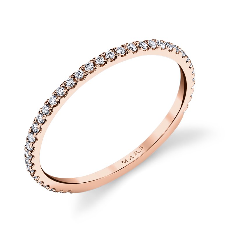 DFJ 14 Karat Rosé Gold Split Prong Set Diamond Band, 0.19tw