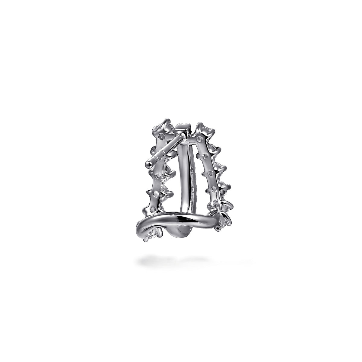 Gabriel &amp; Co. 14 Karat White Gold Prong Set Diamond Earrings, 0.97tw