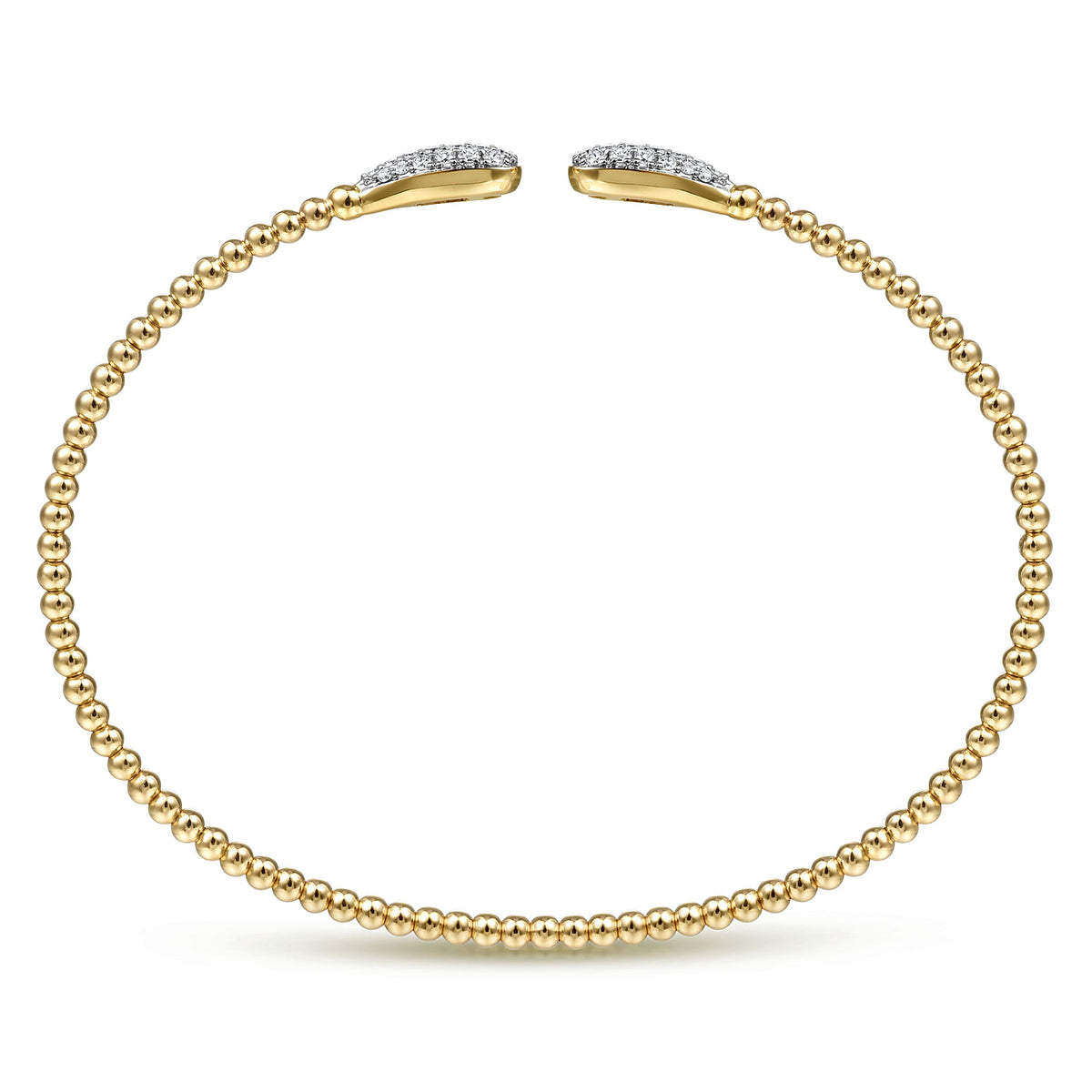 Gabriel &amp; Co. 14 Karat Yellow Gold Bujukan Diamond Teardrops Cuff 0.29TWT