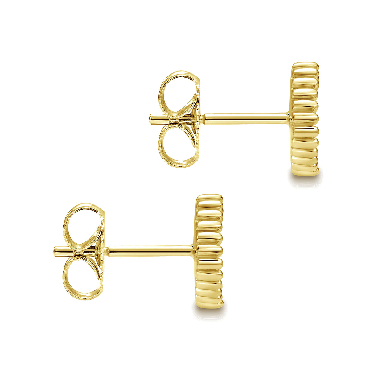 Gabriel &amp; Co. 14 Karat Yellow Gold Pave Set Diamond Earrings, 0.32tw