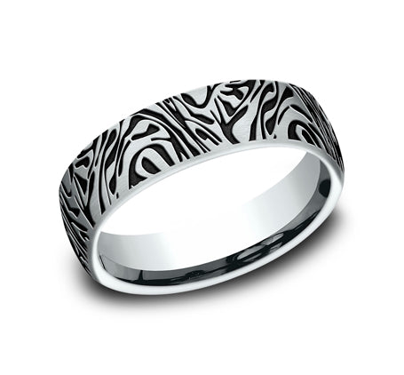 Benchmark 14 Karat White Gold Wedding Band - The Samurai