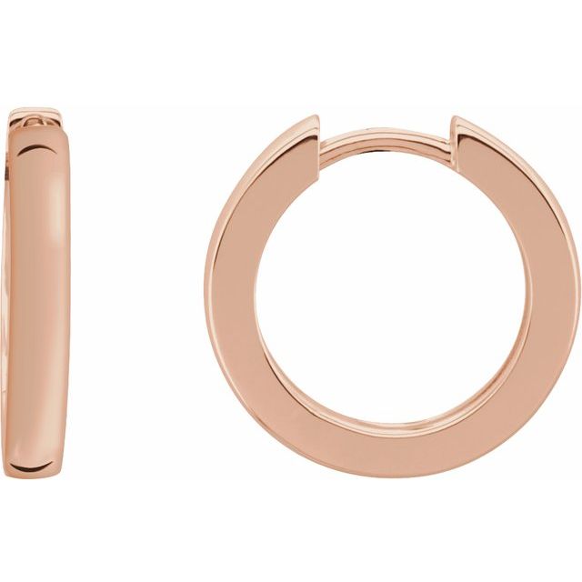14K Rose Hinged  Hoop Earrings