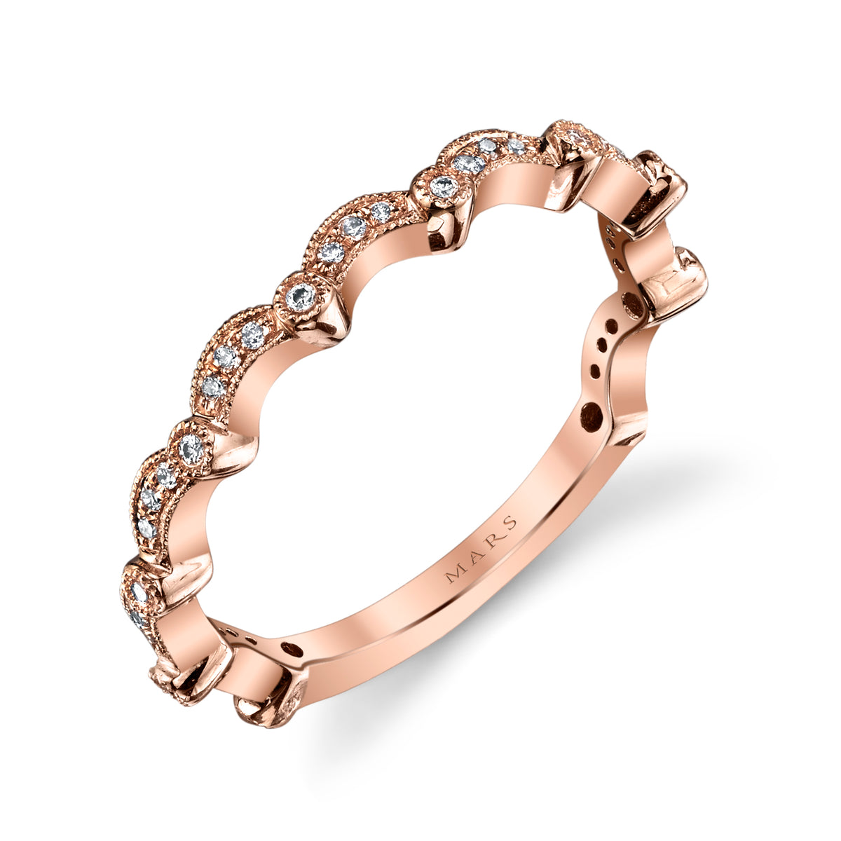 DFJ 14 Karat Rosé Gold Diamond Ring, 0.12tw