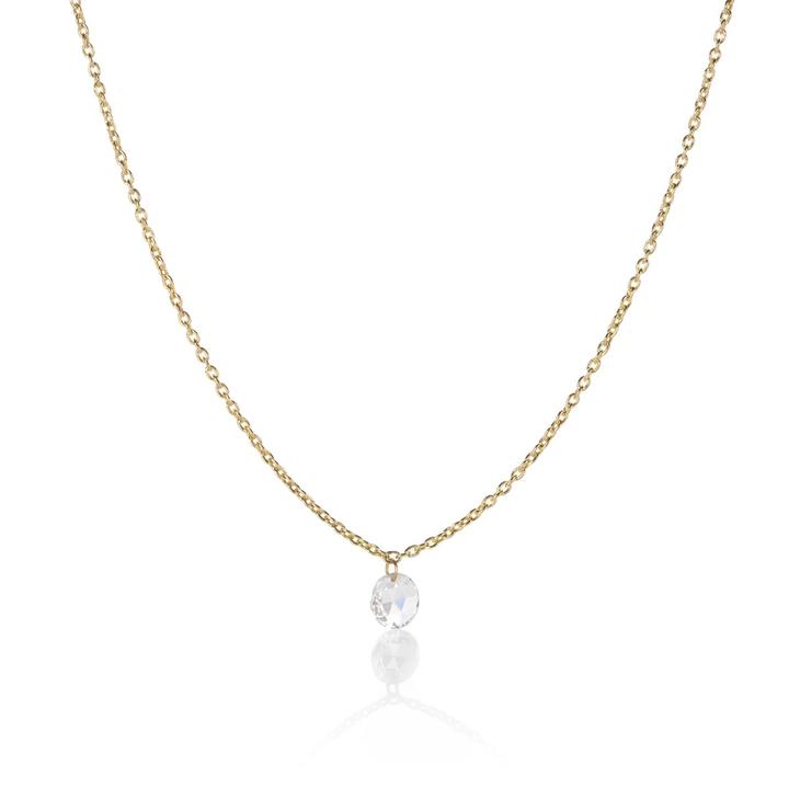 Sethi Couture 18 Karat Yellow Gold Cien Solitaire Necklace