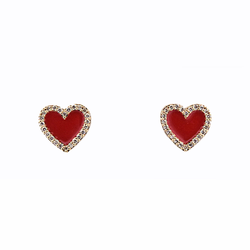 DFJ 14 Karat Yellow Gold Pave Set Diamond Earrings, 0.17tw