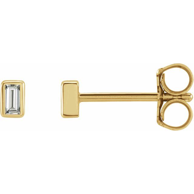 14K Rose Natural Diamond Bezel-Set Earrings