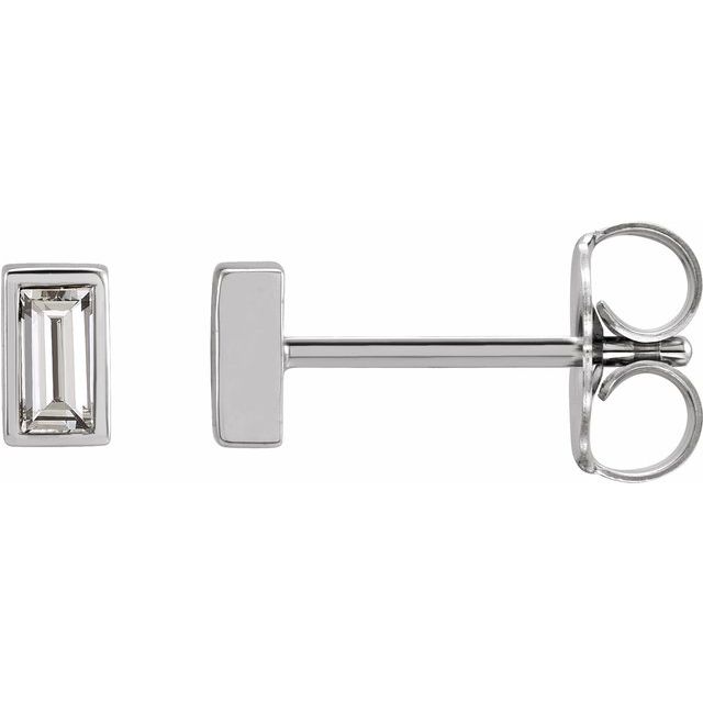 14K Rose Natural Diamond Bezel-Set Earrings